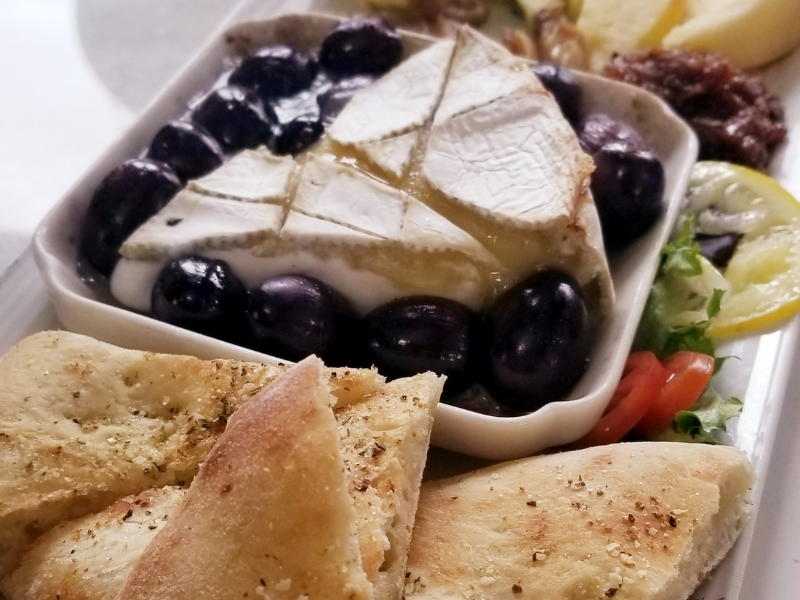 Brie Board with Roasted Grapes and French Onion Bread Braid and Cranberry Pepper Jam