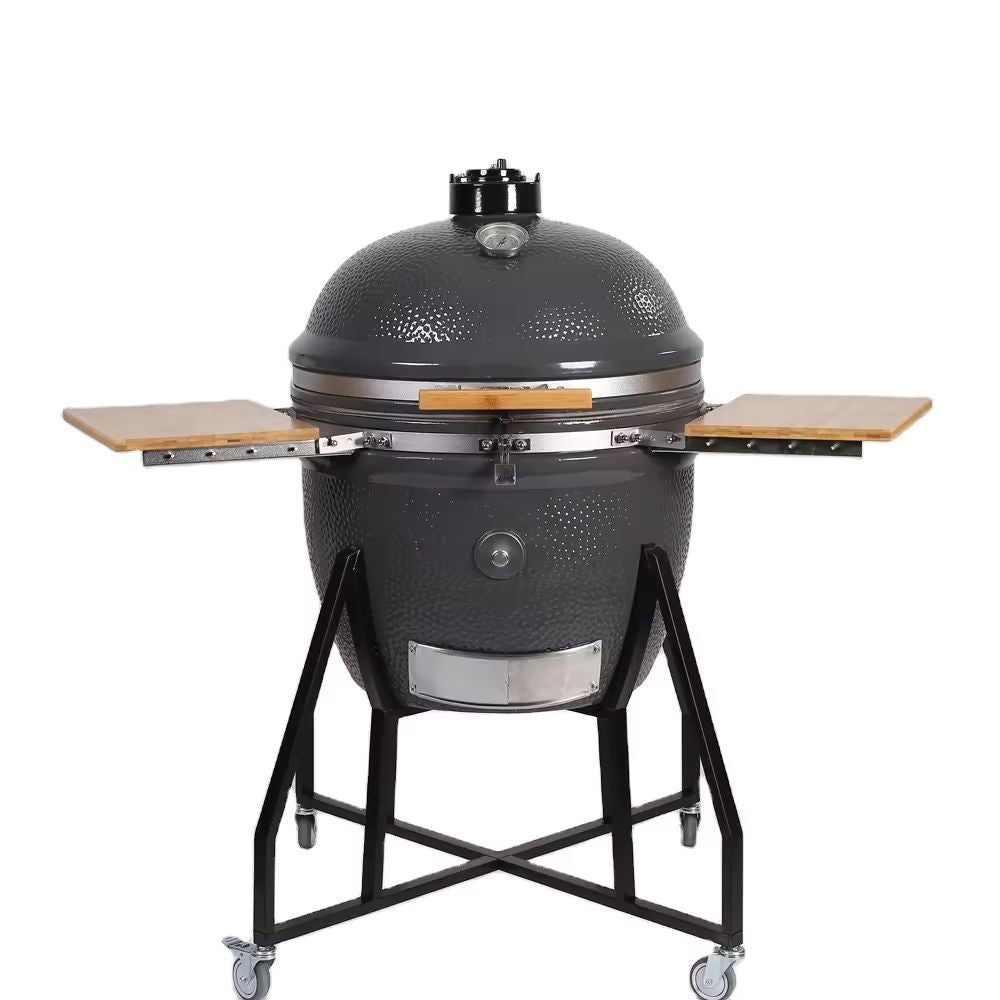 With 22" of ceramic grilling surface area, the Kamado BBQ Grill allows for versatile cooking options while ensuring even heat distribution.