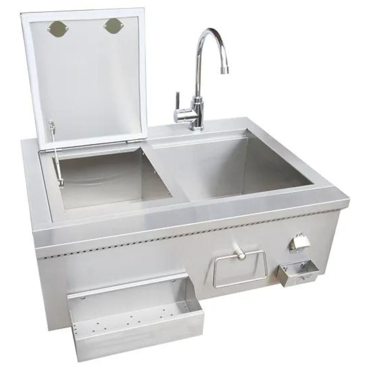 Features Hot and Cold Water Faucet