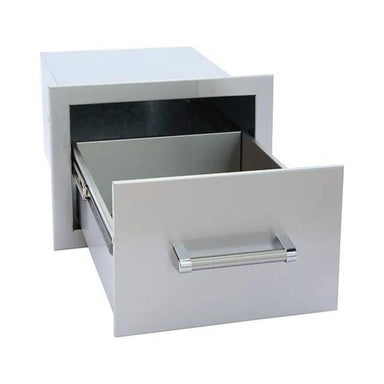 Kokomo Outdoor Kitchen Stainless Steel Single Drawer, open drawer