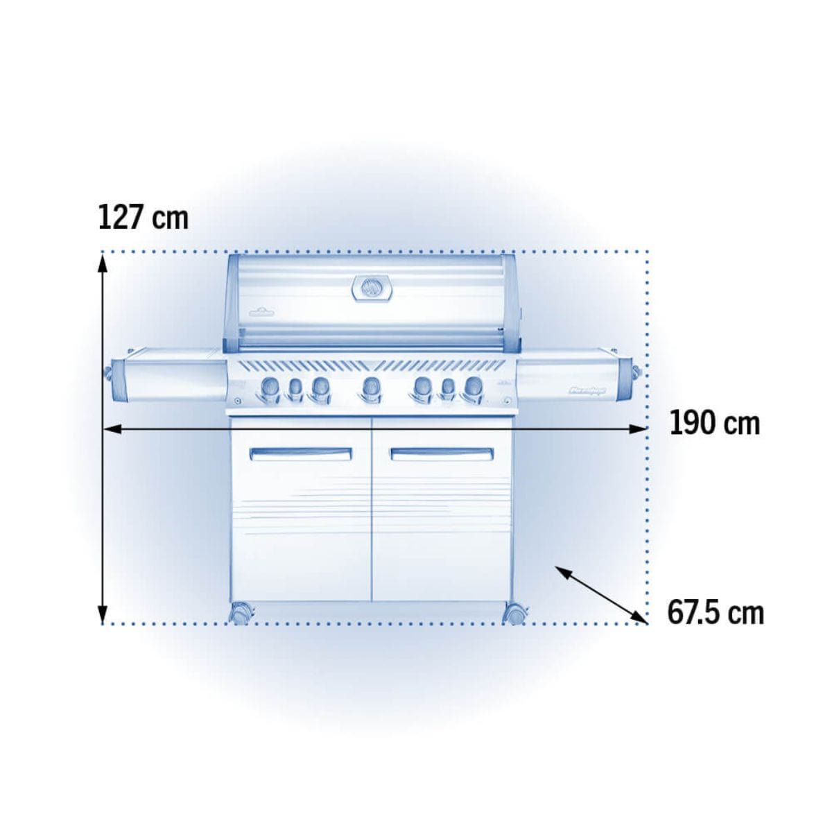 With five main burners, and an infrared rear and side burner