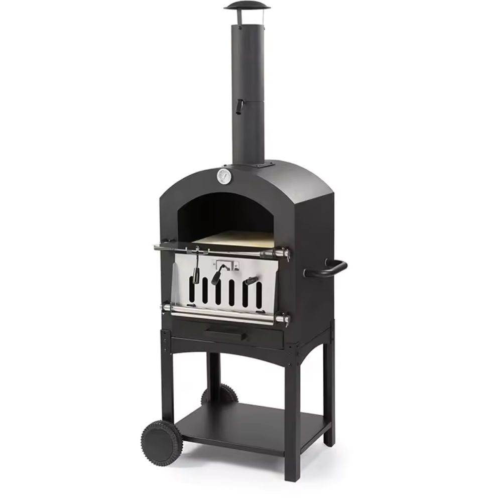 Create pizzeria-quality pizzas at home with the Professional Powder Coated Pizza Oven.