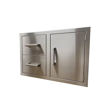 Upgrade your outdoor cooking area with this stainless steel 31" door and drawer combo.